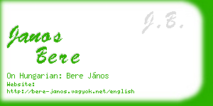 janos bere business card